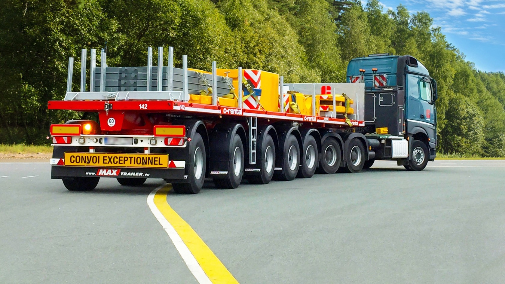 MAX410 ballast trailer with 3 to 5 axles for compact loads
